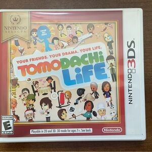 Nintendo Red 3DS Tomodachi Life Case and Insert only - NO GAME